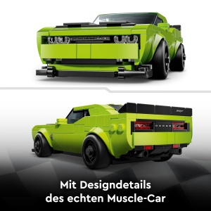 Masina de Constructie LEGO Speed Champions Dodge Challenger SRT Hellcat - 390 piese, 4 cm inaltime - Img 3