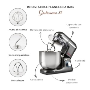 Masina de facut paine Girmi IM46, 1800 W, 8 Litri, Anthrazit - Img 2