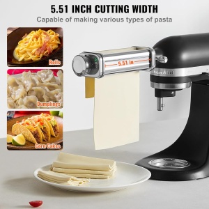 Masina de Facut Paste Manuala VEVOR, Inox, 8 Setari de Grosime, 5.51 Inch Latime - Img 4