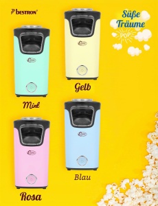 Masina de facut popcorn Bestron APC200P, 10 pungi, tehnologie aer cald, culoare rosa - Img 5