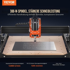 Masina de frezat CNC VEVOR, 300 W, 400 x 400 x 60 mm, pentru lemn si plastic - Img 2