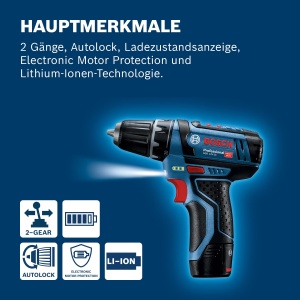 Masina de gaurit si insurubat Bosch Professional GSR 12V-15 2x20Ah LED Compacta - Img 6