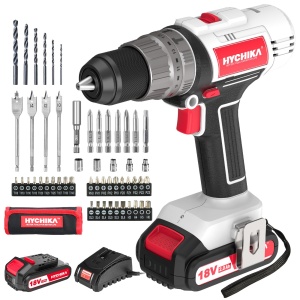 Masina de gaurit si insurubat HYCHIKA 18V 45 Nm 2 viteze set cu 53 accesorii