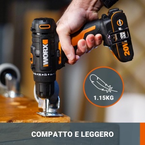 Masina de gaurit si insurubat WORX WX100, 20V, 30Nm, LED, fara acumulator - Img 5