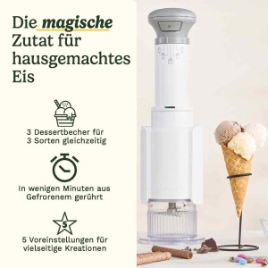 Masina de inghetata Cuisinart FreezeWand, 3 cupe, compacta, albgri - Img 2