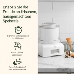 Masina de inghetata Cuisinart ICE21, 1.4L, alba, pentru gelato si sorbet - Img 2