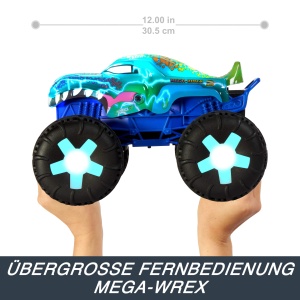 Masina de jucarie Hot Wheels Monster Trucks Mega-Wrex Alive 115 cu telecomanda, 3 moduri de joaca - Img 3