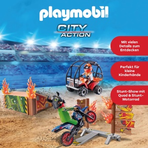 Masina de jucarie PLAYMOBIL Stunt Show 71808 cu motocicleta si accesorii - Img 4