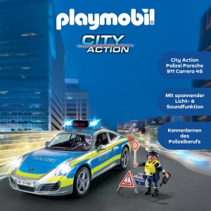 Masina de politie PLAYMOBIL Porsche 911 Carrera 4S cu lumini si sunete, 70067 - Img 3