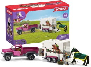 Masina de Teren cu Remorca pentru Cai Schleich Horse Club 42346, 38 Piese - Img 1