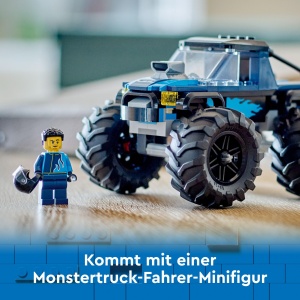 Masina de Teren LEGO City 60402, Monster Truck Albastru, 148 Piese, cu Figurina Sofer - Img 5