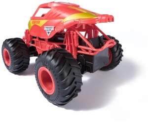 Masina de teren radiocomandata Monster Jam Iron Man, 124, rosu-gold, pentru copii de la 4 ani - Img 8