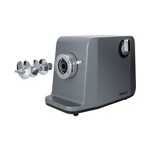 Masina de tocat carne electronica Steba, 3 discuri perforate (3, 5, 8 mm), deschidere mare de iesire cu 6,6 cm, cutit din otel inoxidabil de inalta calitate, 1200 wati, MG 3000Pro, otel inoxidabil/gri - Img 3