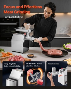 Masina de tocat carne VEVOR, 1100W, 4.2 kgmin, inox - Img 6