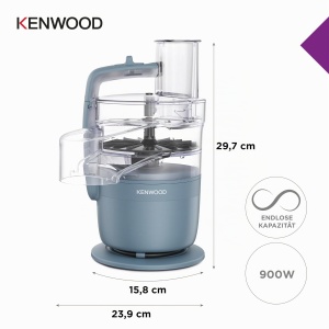 Masina de tocat Kenwood MultiPro Compact FDP23.380, 600 ml, inox, albastra - Img 5