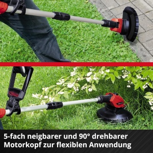Masina de tuns iarba cu acumulator Einhell GE-CT 18 Li Solo Power X-Change (Li-Ion, 18V, 8500rpm, cap motor rotativ si rabatabil, Flowerguard, fara baterie si incarcator) - Img 6