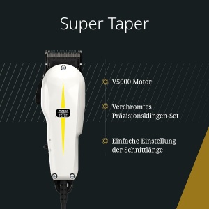 Masina de Tuns SuperTAPER, putere mare, motor V5000, culoare albnegru - Img 2