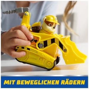 Masinuta cu Bulldozer PAW PATROL Rubble, Figurina 7 cm, Reciclata - Img 6
