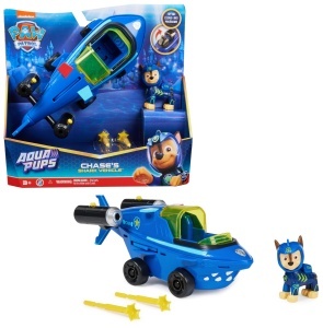 Masinuta Spin Master PAW Patrol Aqua Pups cu Chase si Design de Rechin 23 cm