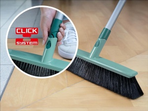 Matura Leifheit Allround Xtra Clean 40 cm cu peri X, Matura cu peri din fibra de plastic, Matura cu conexiune cu maner inclinat, Cap de matura fara maner, Maturatoare cu sistem de clic - Img 4
