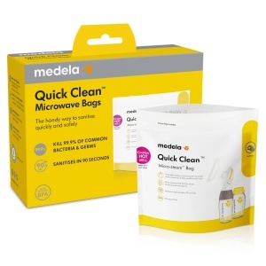 Medela Quick Clean Set 5 Pungi Sterilizare Microunde Reutilizabile Eliminare 999 Germeni