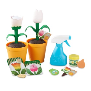 Melissa si Doug | Sa exploram | Set de joc Flori si gradina cu flori care isi schimba culoarea (16 bucati)