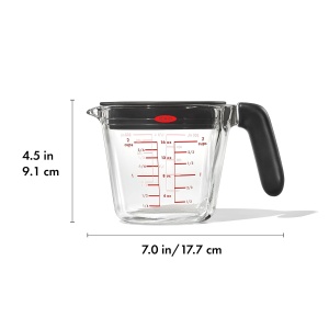 Meser de sticla OXO Good Grips 500 ml cu capac, rezistent la caldura - Img 2