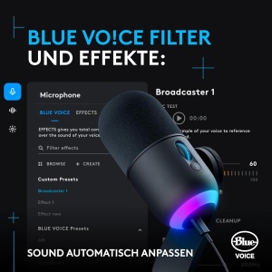 Microfon Gaming Logitech Yeti GX, USB, RGB, Negru - Img 3