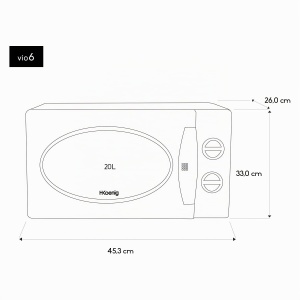 Microunde H.Koenig VIO6, 20L, 700W, Alb, 5 functii de gatire - Img 5