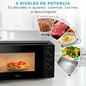 Microwaive Midea MMO-MMP01MZES, 20 Litri, 700 W, Negru - Img 5