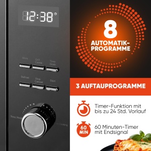 Mikroonde ProfiCook PC-MWG 1204, 23L, 1000W, fara dretteller - Img 6