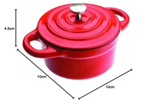 Mini Cocotte IBILI, Gusseisen, 10 cm, rosu, pentru toate tipurile de plite - Img 2