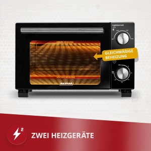 Mini cuptor electric MPM MPE-13 10L 800W Negru cu Timer si Functie de Incalzire SuperioaraInferioara - Img 3