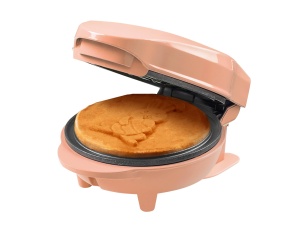 Mini fier de vafe Bestron, fier de vafe cu design unic de iepuras de Paste, aparat de vafe cu acoperire antiaderenta, de Paste, zile de nastere ale copiilor sau cadou, dimensiune vafe 10cm, culoare: portocaliu