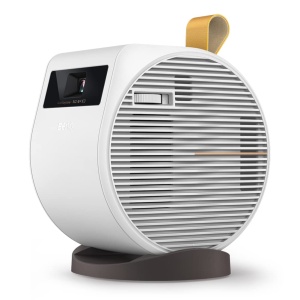 Mini proiector BenQ GV11, unghi de proiectie de tavan de 135deg, extensie de bas de 270deg, Google Android TV 10, design rotund, baterie de 160 min, 200 de lumeni ANSI, corectie automata trapezoidala, Wi-Fi | &, Alb | HDMI - Img 1