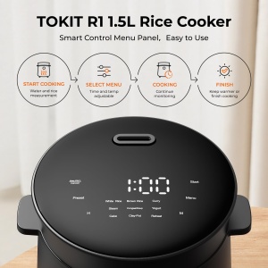 Mini Reiscocher TOKIT 1,5L pentru 1-2 Persoane, 9 Functii, Design Compact - Img 2