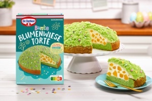 Mix de prajitura Dr. Oetker Bunte Blumenwiese, 337g - cu piersici si decor de zahar - Img 3