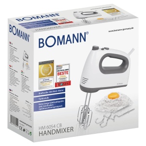 Mixer Bomann(r) | Motor puternic de 400 W | Mixer de mana | Turbo Stage si 5 niveluri de viteza | Mixere de mana | teluri si carlige de aluat din otel inoxidabil care pot fi spalate in masina de spalat vase | HM 6054 CB - Img 8
