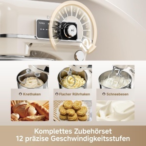 Mixer de bucatarie Dreame BioKnead, 800W, 6L, cu display digital - Img 7