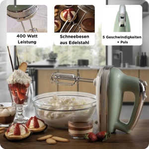 Mixer de mana Ariete Vintage 1548 Verde 450W Turbo Functie - Img 4