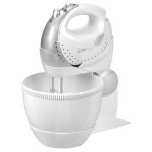 Mixer de mana Clatronic HMS 2739, 250W, 5 viteze, cu bol rotativ, alb