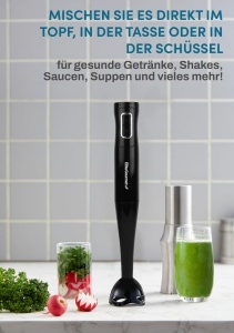 Mixer vertical Elite Gourmet EHB1023 300W 2 viteze lame detasabile negru - Img 7