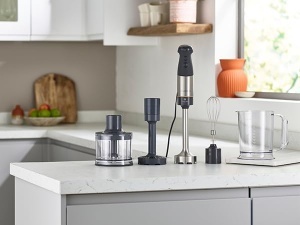 Mixer vertical Kenwood Triblade XL HBM60.307GY, 1000W, gri, cu accesorii - Img 2