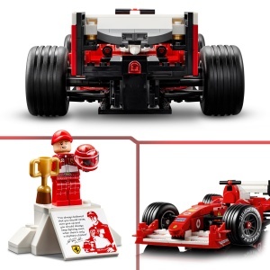 Model Ferrari F2004 LEGO Icons, 735 piese, cu minifigurina Michael Schumacher - Img 6