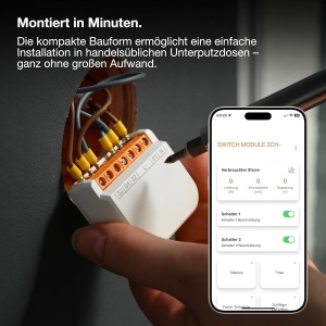 Modul de comutare OSRAM SMART WiFi, 2 canale, 10A, cu monitorizare energie, Alb - Img 5