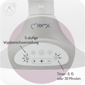 MoMi KENANI Leagan pentru copii 9 kg Bluetooth si telecomanda cu protectie solara si plasa impotriva insectelor - Img 8
