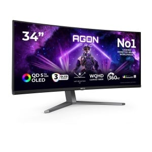 Monitor AOC AGP346UCSD 34 inch Curbat, QD-OLED, 360Hz, Negru