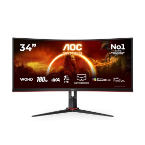 Monitor Curbat AOC CU34G2XP, 34 inch WQHD, 180 Hz, Negru-Red - Img 2