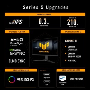 Monitor Gaming ASUS TUF VG27AQL5A 27 inch QHD 210Hz Fast IPS - Img 2