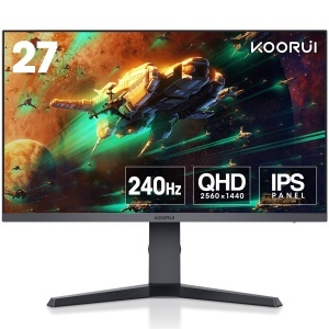 Monitor Gaming KOORUI 27 inch, WQHD, 240Hz, 1ms, NegruRosu